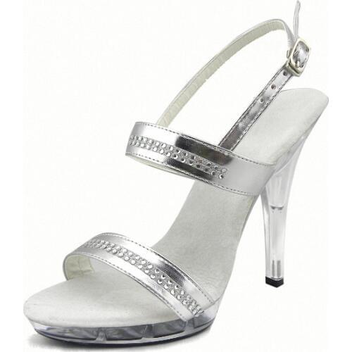 Sexy Crystal Shoes High-Heeled Shoes 13cm Ultrafine Sandals Womens Shoes 4 Inch High Heels With Rhinestone Shoes