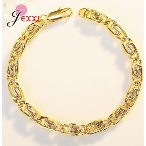 Hot Sale Trendy Gold Color Length 20cm Jewelry Accessory Bracelets Lobster Buckle Hand Chain Wholesale
