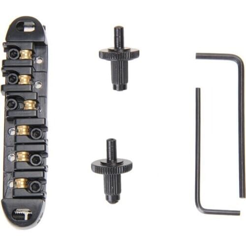 Roller Saddle Tune-O-Matic Guitar Bridge for Gibson Les Paul Electric Guitar Replacement (Black)