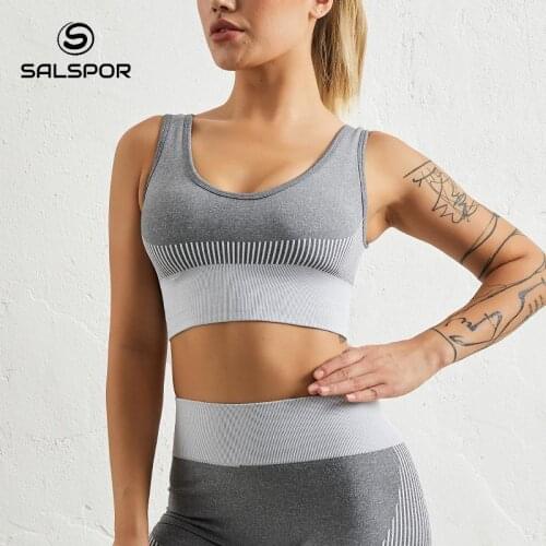 SALSPOR Gym Fashion Shockproof Sporty Bra Women Push Up Fitness Bras for Women Workout Wire Free Underwear Sports Clothes