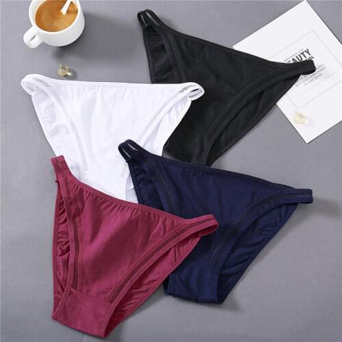 Sexy Panties Women Underwear Waist Hollow Cotton Briefs For Girls Low-Rise Bikini Female Lingerie Comfortable Underpants M L XL