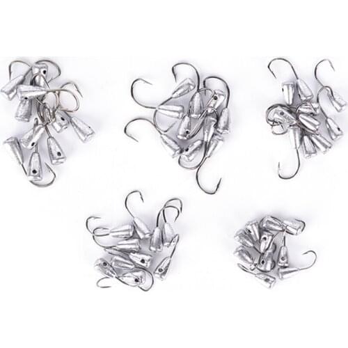 Titanium Tungsten Barbed Fishhook Tin Jig Head Stand Hooks 10Pcs or 50pcs Japan Overturned Hook 5 Size