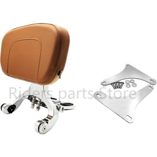 Motorcycle Multi-Purpose Driver Passenger Backrest Brown For Harley models Softail Slim Deluxe Heritage 2001-2017