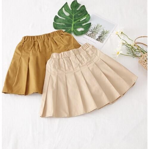 2 3 4 5 6 7 Years Toddler Girls Skirt High Quality Solid Color Pleated Skirts Baby A-line Skirts 2020 Spring Korean Child Skirt