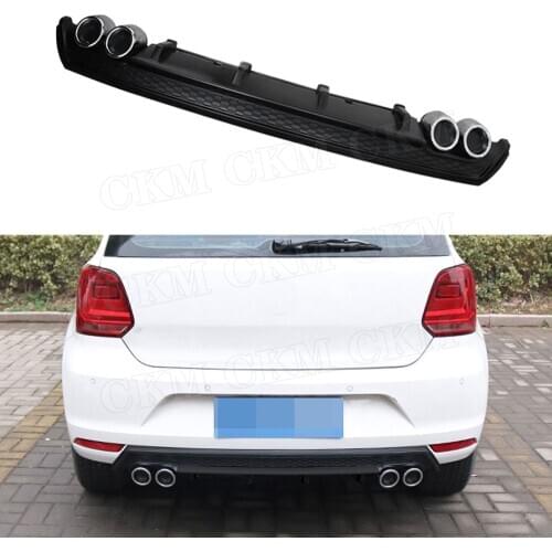 Rear diffuser Bumper Lip Spoiler For Volkswagen VW Polo 2015-2019 Not for GTI Rear skid plate Auto accessories
