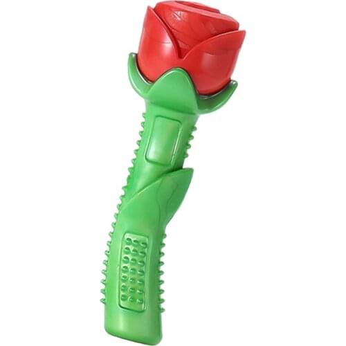 Dog Chew Toys Rose Shape Durable Dog Toothbrush Toys For Small Medium Dog Dental Cleaning