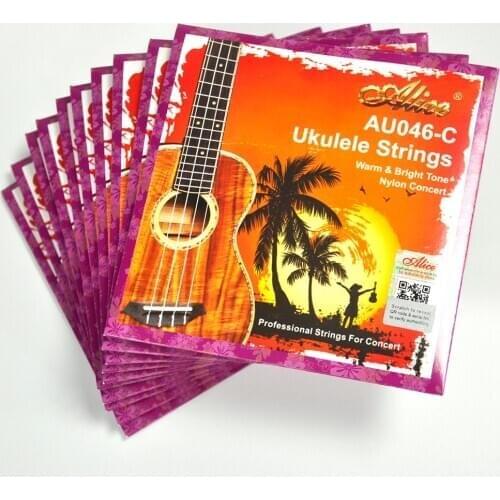 10 Sets Alice AU046-C Ukulele Nylon Strings AECG Warm & Bright Tone Professional Strings for Concert