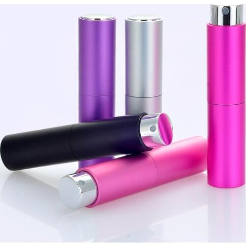 1000pcs 8ML Mini Portable Refillable Aluminum Perfume Bottle With Sprayer Empty Parfum Glass Tube For Traveler new