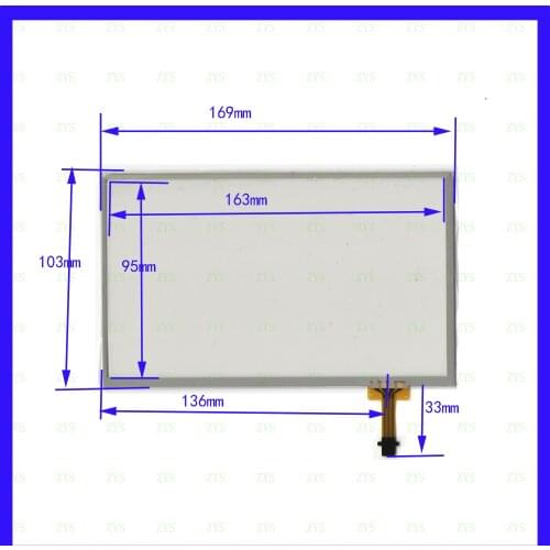 169*103mm touchscreens For industrial control Resistance screen 169*103mm 12line