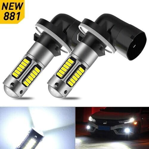 2Pcs H27 H27W2 881 880 H3 H1 Car LED Fog light Bulbs 30smd 4014 LED 6000k White Auto Fog Lamp Daytime Running Lights 12V
