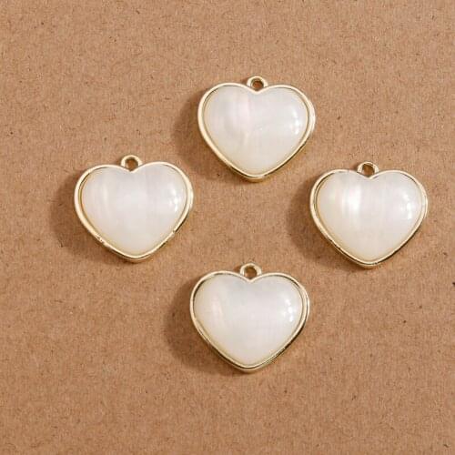 4pcs 20*19mm Opal Love Heart Charms for Jewelry Making Fashion Earrings Pendant Necklaces DIY Handmade Craft Jewelry Accessories