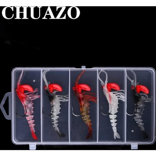 5Pcs/Lot 10cm Multi-section Silicone Shrimp Tail Bait Marine Boat Fishing Simulation Perch Blackfish Fishing Accessories