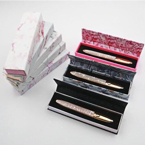 5PCs Wholesale Waterproof Liquid Private Label Clear Pink Faux Mink Eyelash Lash Glue Metal Lashglue Pen Adhesive Eyeliner