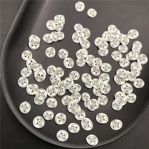 50g Skull Polymer Clay Slices Sprinkles for Kids Diy,Craft/Nail Art/Scrapbook Decoration,Filler Polymer Clay Embellishments