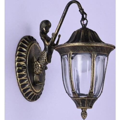 American Retro Wall Lamp Balcony Moisture-Proof Creative Living Room Wall Lamp Iron Gate Aisle Bedroom Wall Lamp Wall Light