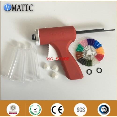 Free Shipping 10ml 10cc Manual Epoxy Caulking Adhesive Glue Dispense Gun With Needle Tips & Syringe Barrel