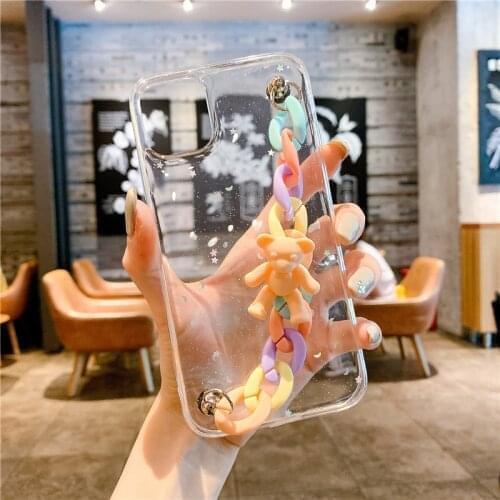Glitter Bling Star Rainbow bear bracelet Case For OPPO Realme XT Reno 5 6 Pro 2Z A53 A31 A9 A5 2020 A91 A92S A52 K9 R17 F5 A83