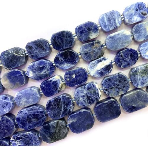 Natural Blue Sodalite Beads 8x12mm 12x16mm DIY Freeform Geometric Loose Stone Beads For Jewelry Making Beads Necklace Women Gift
