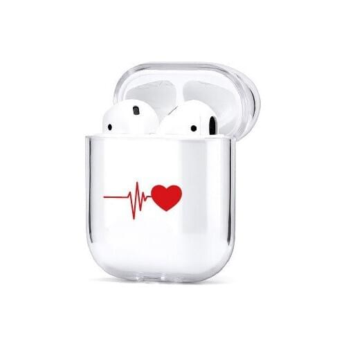 Case For AirPods 2 1 Case Cover Coque Wireless Bluetooth headphones Transparent PC Hard Cover On Air Pods Apple Funda Capa