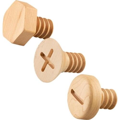 Wood Hooks Clothes Coat Hooks Screw Design Maple Wood Key Holder Wall Key Hanger Nordic Home Coat Rack