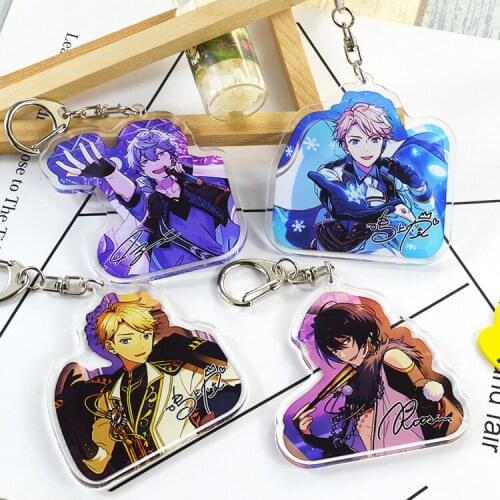 Game Ensemble Stars Double Sided Acrylic Keychain Girl Charm Accessories Women Bag Men Car Keyring Houlder Jewelry Pendant Gift