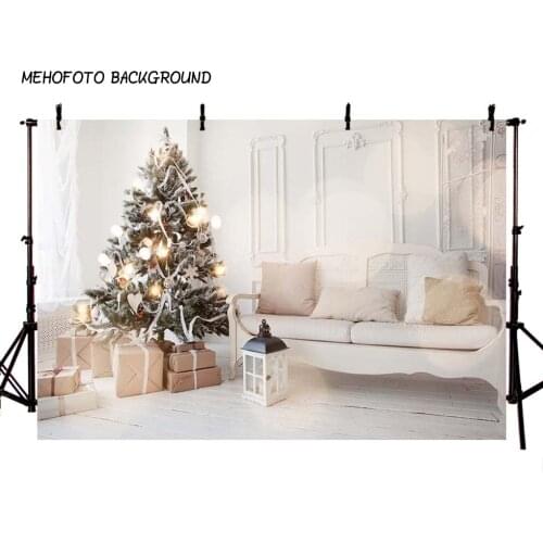 Photography Backdrops Christmas Background Fireplace Tree Winter Snow Window Interior Baby Birthday Background For Photo Studio
