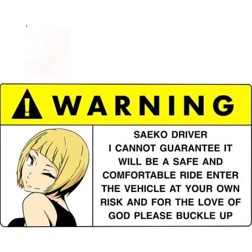 Fuzhen Boutique Decals Exterior Accessories Cartoon Car Sticker for Saeko Warning Slap Decal Anime JDM Window Wall Stickers