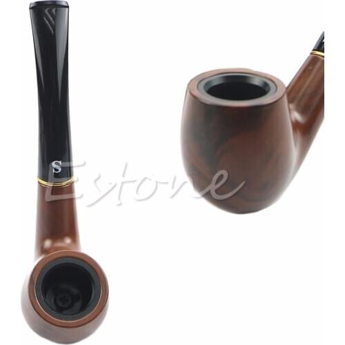 Hot Traditional Style Tobacco Handmade Nature Ebony Wood Smoking Pipe Bent apr18_35