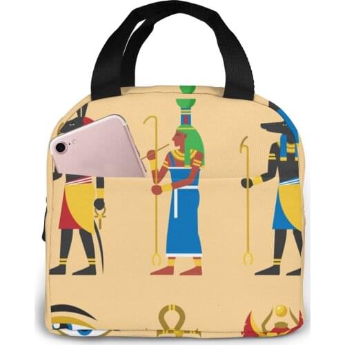 Insulated Lunch Bag Thermal Egypt Gods Tote Bags Cooler Picnic Food Lunch Box Bag