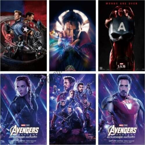 Canvas Painting Spiderman Iron Man Captain Marvel Wall Art Nordic Posters and Prints Wall Pictures for Living Room home Decor