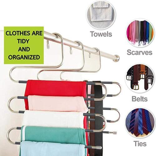 Space Saving S Shaped Hangers with Extra Grip for all Clothes Pants Jeans Scarf Non Slip Organizer for your Closet at Home