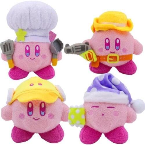 Cute Cartoon Star Kirby Plush Doll Toy Policemen Chef Baseball Soft Stuffed Doll Pink Girl Heart Bag Pendant Girls Holiday Gift