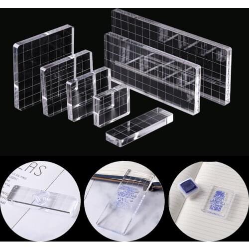 Mix Size Clear Acrylic Stamp Block Grid Lines Pad for DIY Scrapbooking Photo Album Decor Essential Stamping Tools 2021 Hot Sale