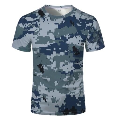 Men Outdoor Hunting Camouflage T-shirt Tactical Hiking Camo Short Sleeve Kids Breathable Combat Military Quick-Drying Sport Top
