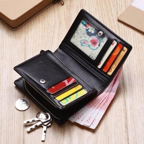 2021 Men Business Leather Wallet Wallets Fashion Short Bifold Men Wallet Casual Wallet Men With Coin Pocket Purse Male Wallets