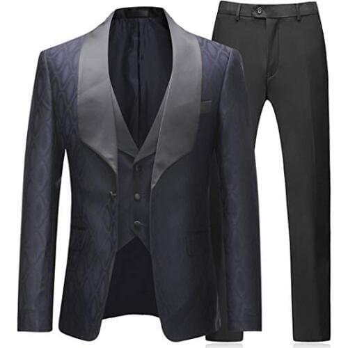 Terno masculino Mens Suit 3 Pieces Tuxedos slim fit One Button Shawl Lapel Wedding Dress Suits Formal wear costume homme mariage