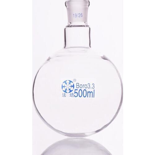 Single standard mouth round-bottomed flask,Capacity 500ml and joint 19/26,Single neck round flask