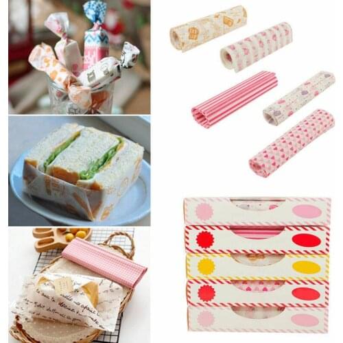 50 Pcs Disposable Food Packaging Paper Greaseproof Sandwich Bread Hamburger Potatoes Oilpaper