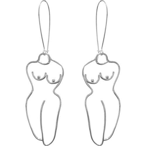 Original Body Art Dangle Earrings For Women 2020 Chic Gold Tone Outline Drop Earrings Jewelry Earrings Femme Bijoux Brincos