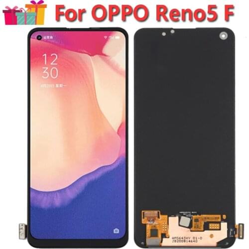 Original Display Replace 6.43" For OPPO Reno5 F CPH2217 LCD Touch Screen Digitizer Assembly For OPPO Reno 5 F