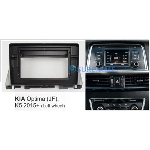10.1 inch Car Fascia Radio Panel for KIA Optima (JF), K5 2015+ (Left Wheel) Dash Kit Install Facia Console Bezel Plate Adapter