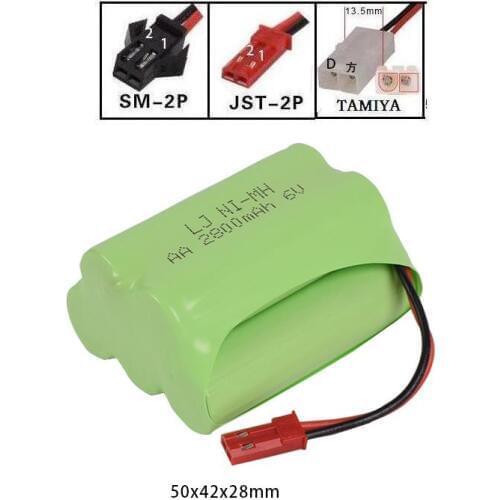 6v 2800mahHigh capacity AA Ni-MH rechargeable Battery for electric toys/RC car/RC truck/RC boat Jst /SM /Tamiya plug