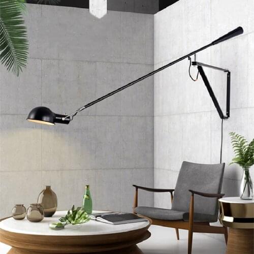Industrial Iron Wall Lamp Nordic Long Arm Wall Lamps For Living Room Bedroom Study Post-modern Loft Decor Wall Light Fixtures