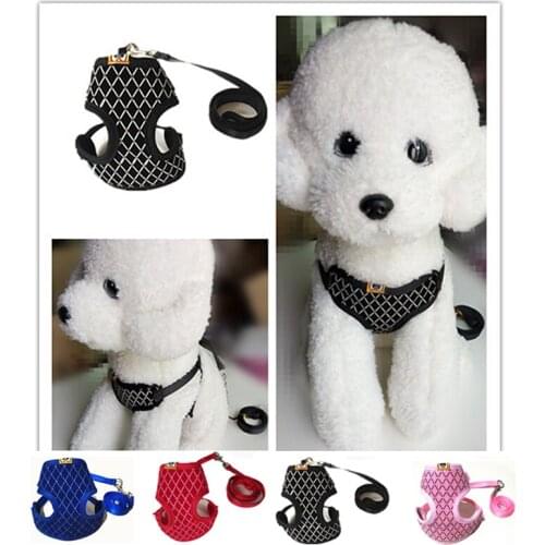 Adjustable Cat Dog Chest Harness Walking Lead Rope For Puppy Dogs Collar Polyester Mesh Harness Vest For Small-Medium Cats Pet