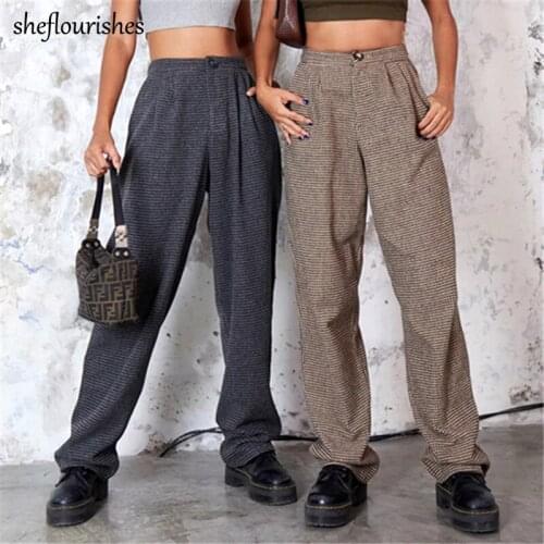 Женские брюки в клетку Sheflourishes China At AliExpress