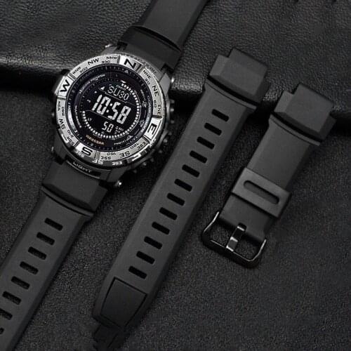 High Quality 18mm Replacement Wristband For Casio PRG-260/550/250/PRG500 PRW-3500/2500/5100 Elastic Waterproof Silicone Strap
