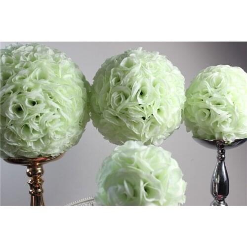 SPR 50cm hot sale wedding silk kissing ball plastic inner-ivory/cream-wedding decoration ball