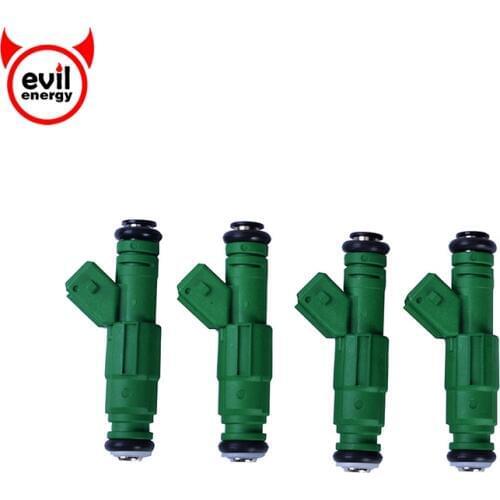 Evil energy 4pcs High Flow 440CC Fuel Injector Green Giant 42lb For VW Audi Ford TBI Dodge 440cc 1.8T Turbo 2.3L EV1