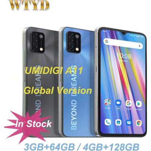 UMIDIGI A11 Global Version 4G Mobile Phone 6.53" 64GB/128GB Android 11 Cellphone 5150mAh 16MP Fingerprint Face ID Smartphone