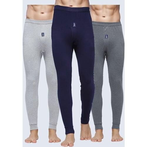 Winter Men Long Johns Thermal Underwear Warm Cotton Leggings Thermal Elastic Pants Large Size Tights Skin-friendly Long Johns